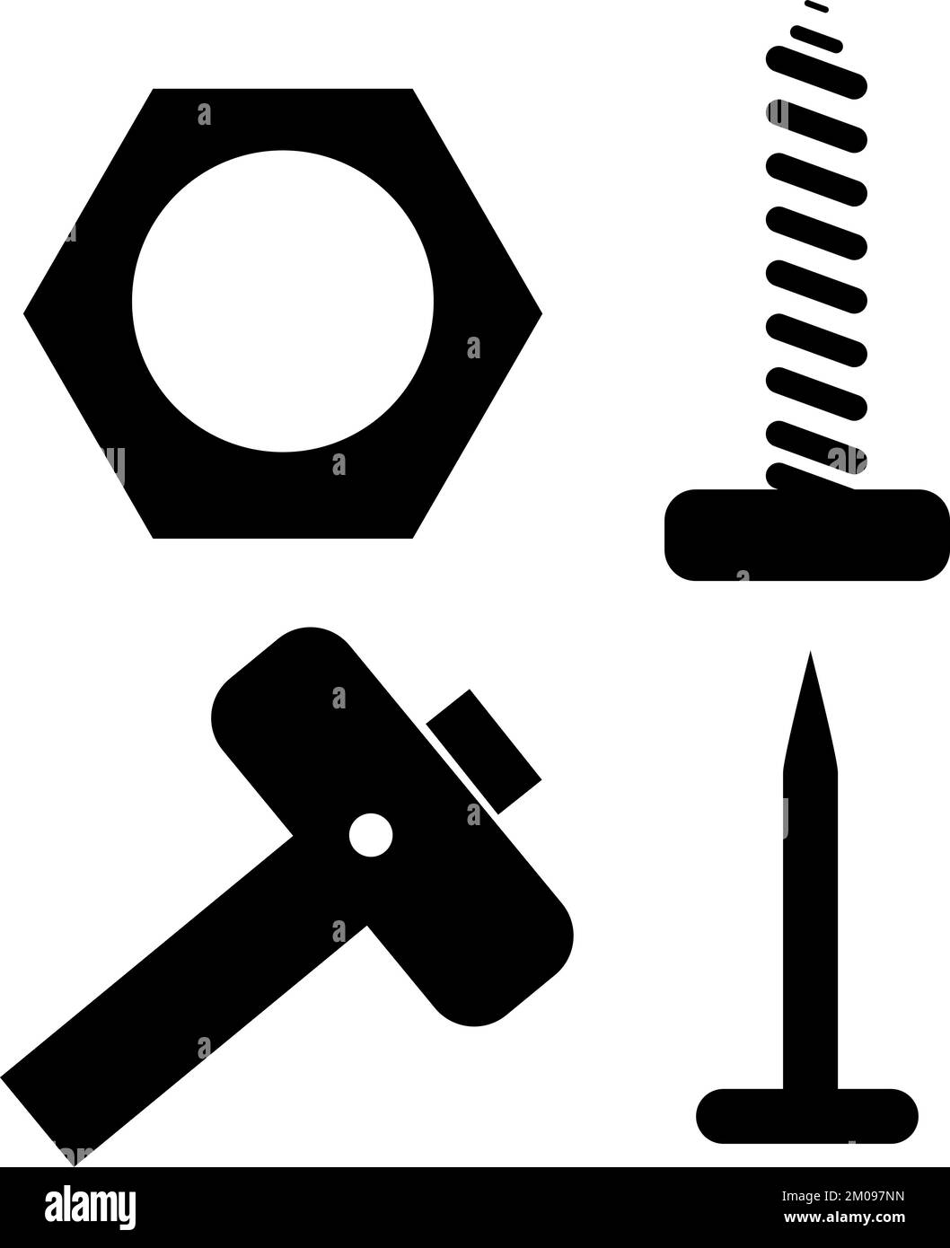 A black and white nut bolt icon set Stock Vector Image & Art - Alamy
