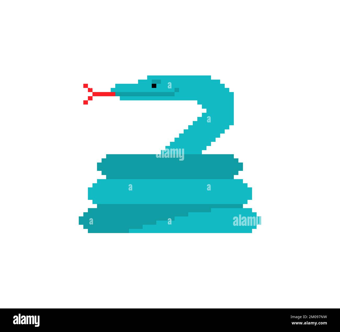 Snake coiled pixel art. serpent icon sign 8 bit. Vector pixelated Stock ...