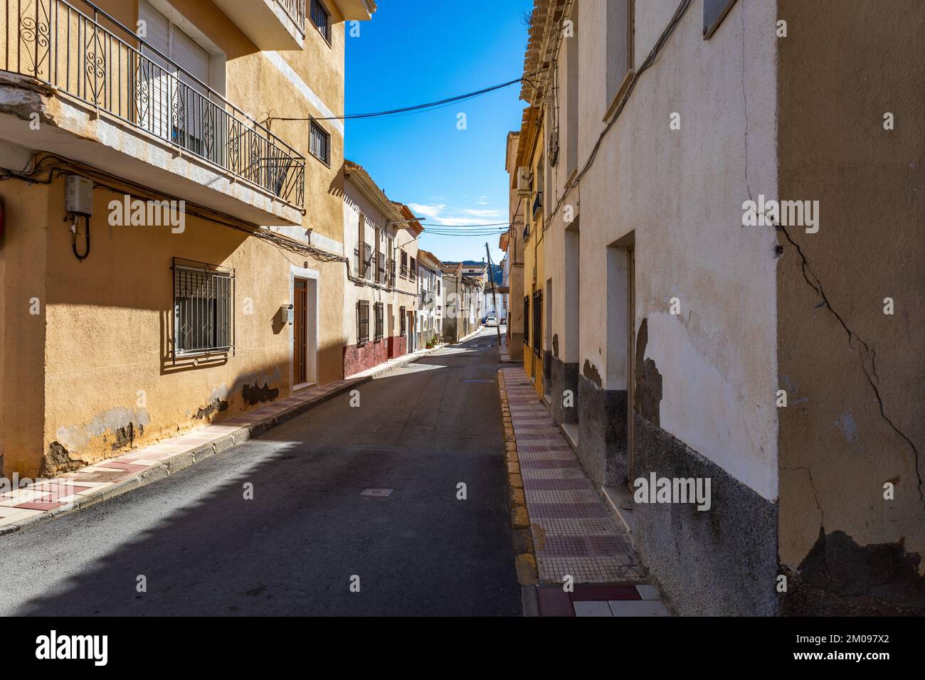 Small Narrow Streets of Cantoria Town, Almanzora Valley, Almeria province, Andalusia, Spain Stock Photo