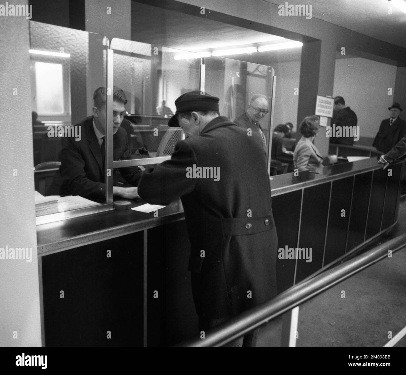 Unemployed at the Dortmund Labour Office in 1966, Germany, Europe Stock Photo