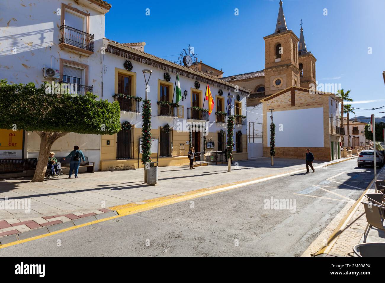 Town Hall and Church in Cantoria Town, Almanzora Valley, Almeria