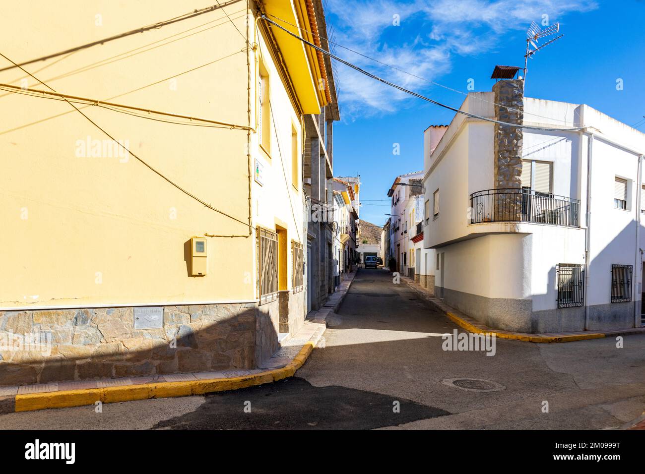 Small Narrow Streets of Cantoria Town, Almanzora Valley, Almeria province, Andalusia, Spain Stock Photo