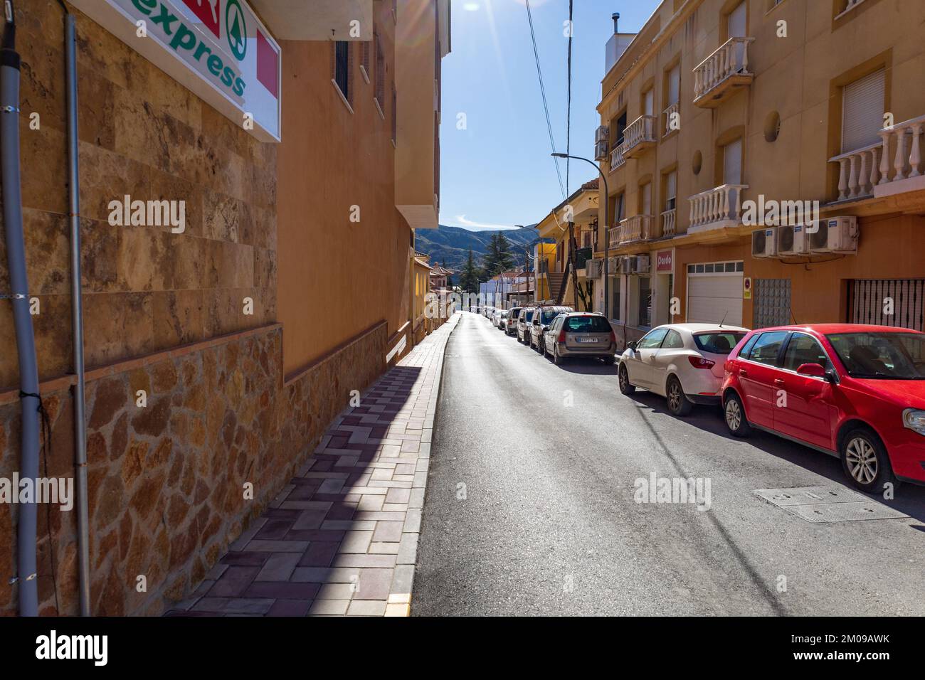 Narrow Streets of Cantoria Town, Almanzora Valley, Almeria province, Andalusia, Spain Stock Photo