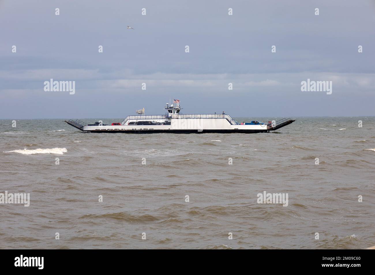 The Mobile Bay Car Ferry Fort Morgan Arriving From Dauphin Island To Fort Morgan On Mobile Point Alabama Stock Photo