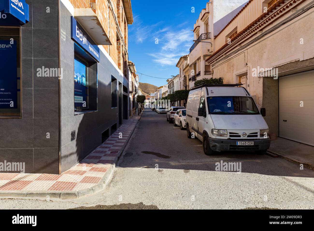 Small Narrow Streets in Cantoria Town, Almanzora Valley, Almeria province, Andalusia, Spain Stock Photo