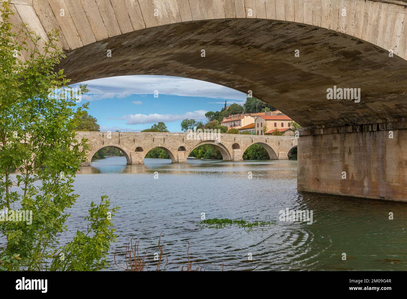 The Roman Pont Vieux bridge, Beziers, South of France. Stock Photo