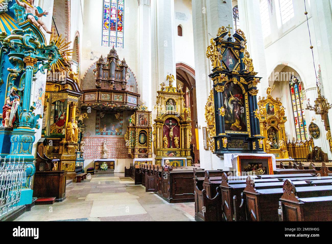 Opulent interior of the Torun Cathedral (Katedra świętych Janów), Torun, Poland Stock Photo