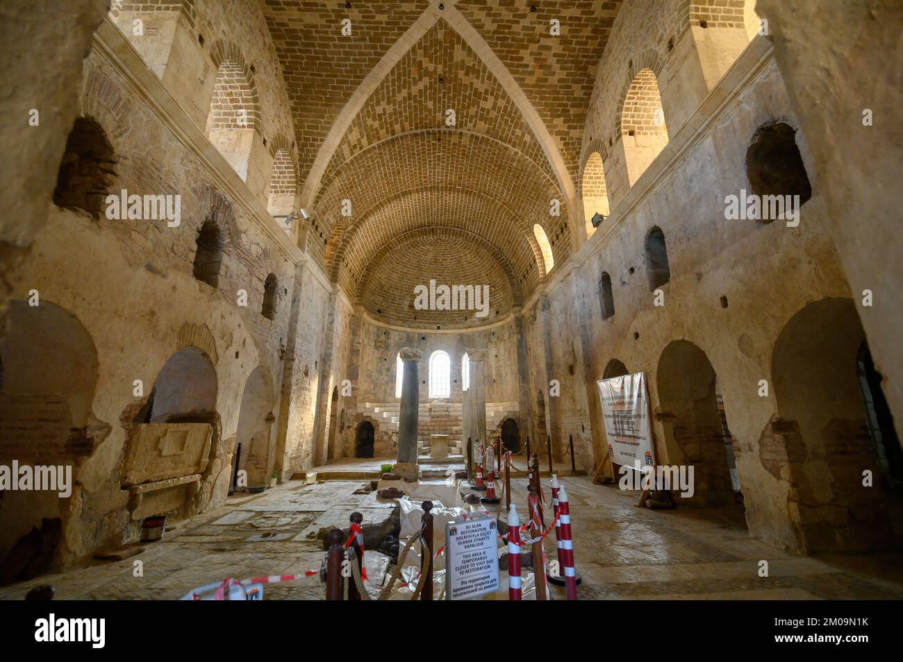 DEMRE, TURKEY. Interior of the St. Nicholas Church (Santa Claus) Stock Photo