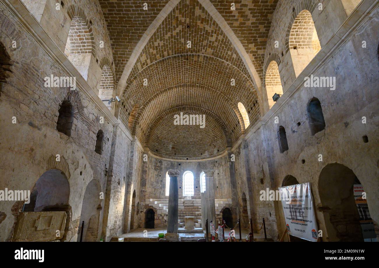 DEMRE, TURKEY. Interior of the St. Nicholas Church (Santa Claus) Stock Photo