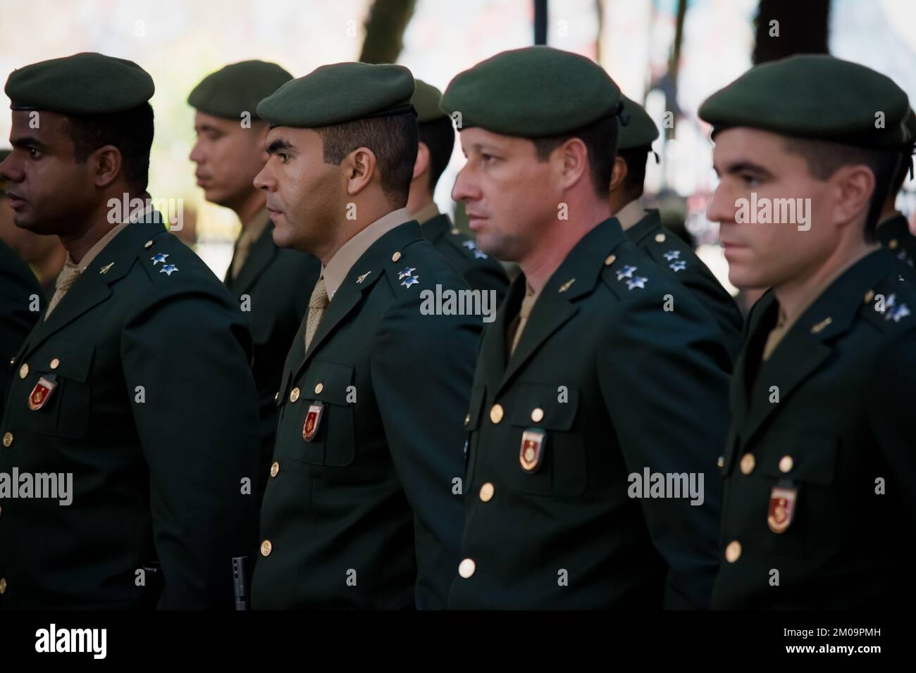 The junior lieutenants at a military parade in celebration of Brazil's ...