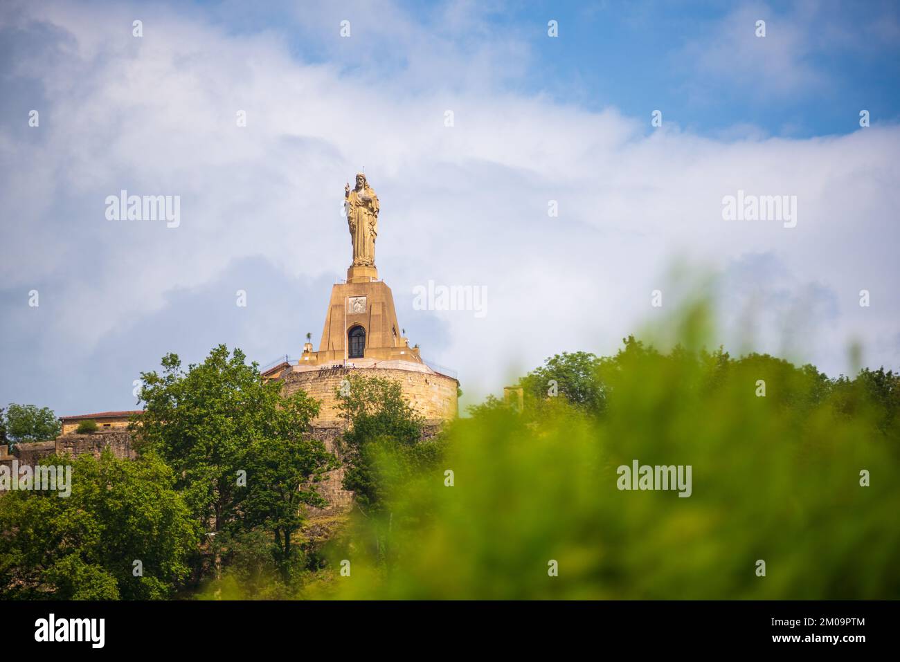 View of a statue from a fortress Stock Photo