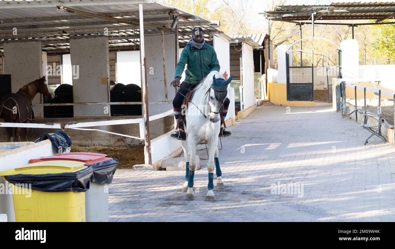 White male riding horse hi-res stock photography and images - Alamy