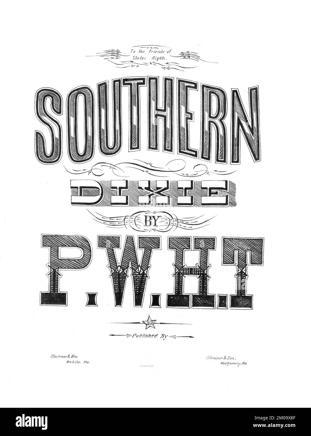 Southern Dixie, 1863 Confederate Civil War Sheet Music Stock Photo Alamy