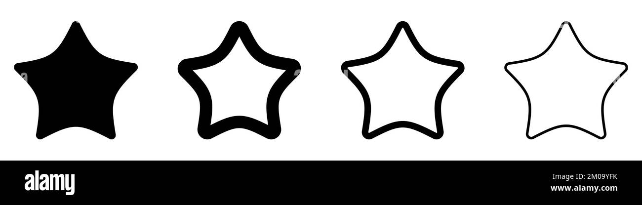 Stars icon. Set of star icons in flat style. Black star icons. Vector ...