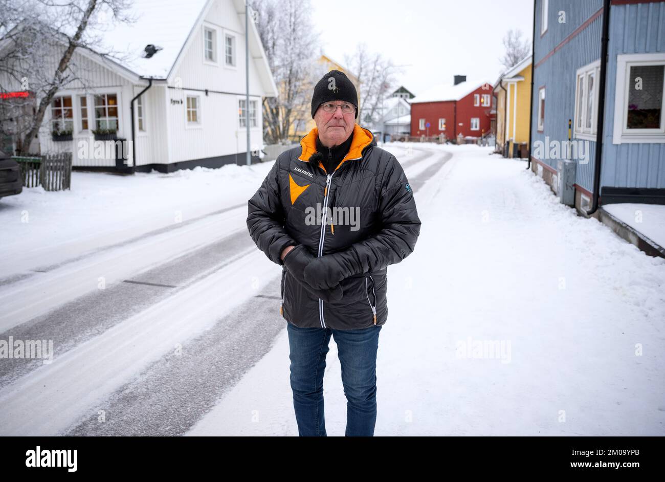 Swedish ice hockey player Borje Salming is honored with his own street in Kiruna, Sweden