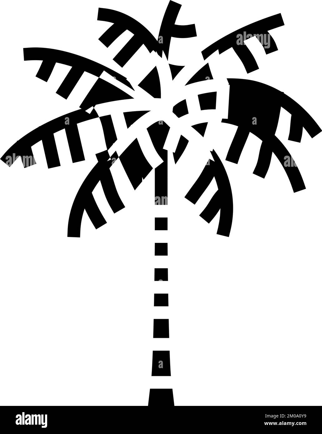 coconut palm tree glyph icon vector illustration Stock Vector
