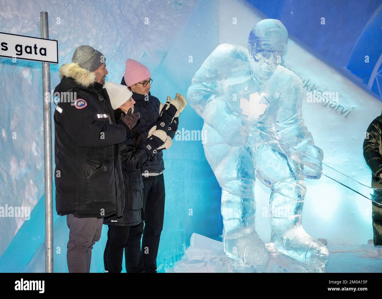Swedish ice hockey player Borje Salming is honored with his own street in Kiruna, Sweden