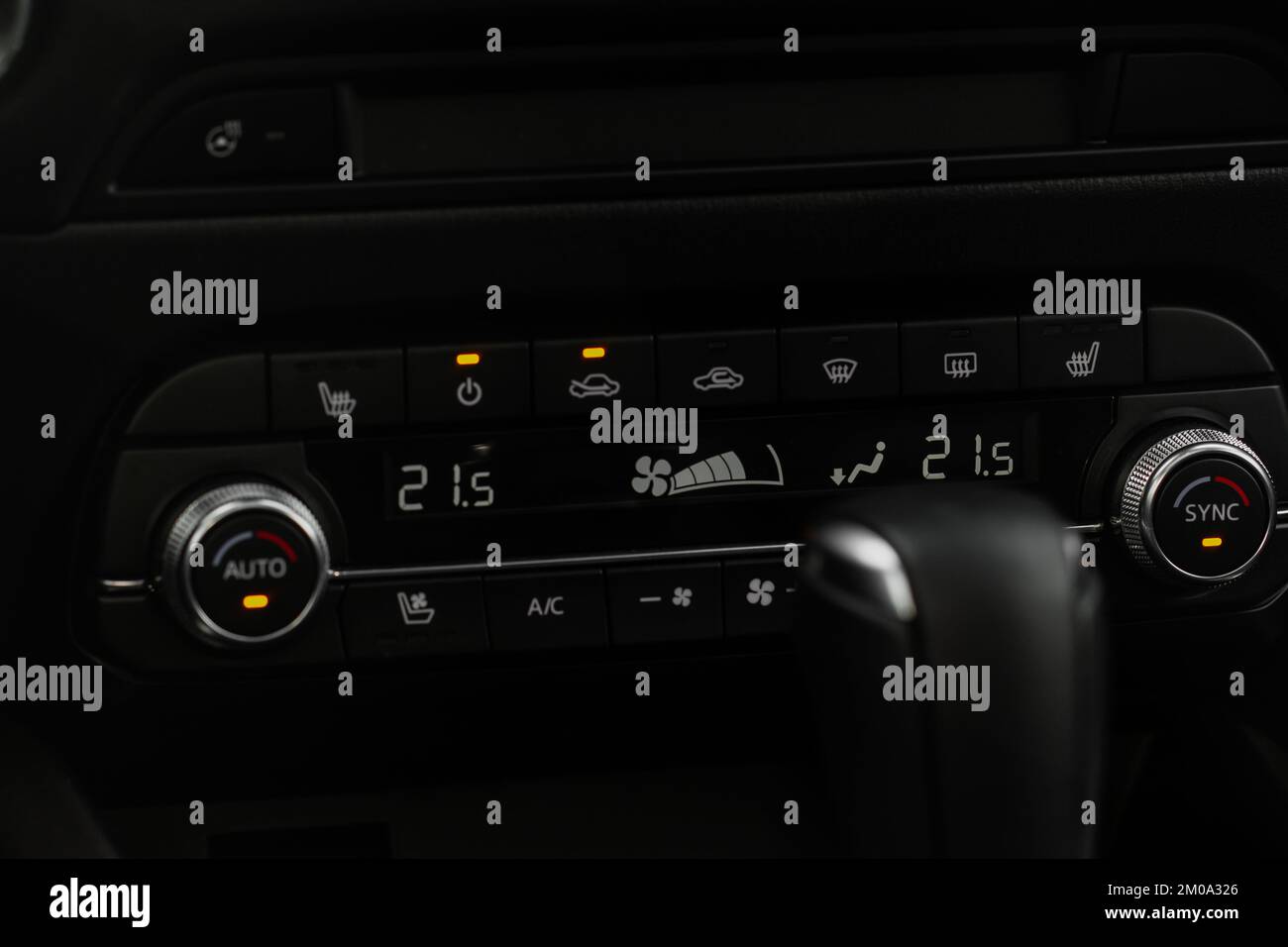 Car air conditioner dashboard. Modern car interior. Adjustable air conditioner. Car air