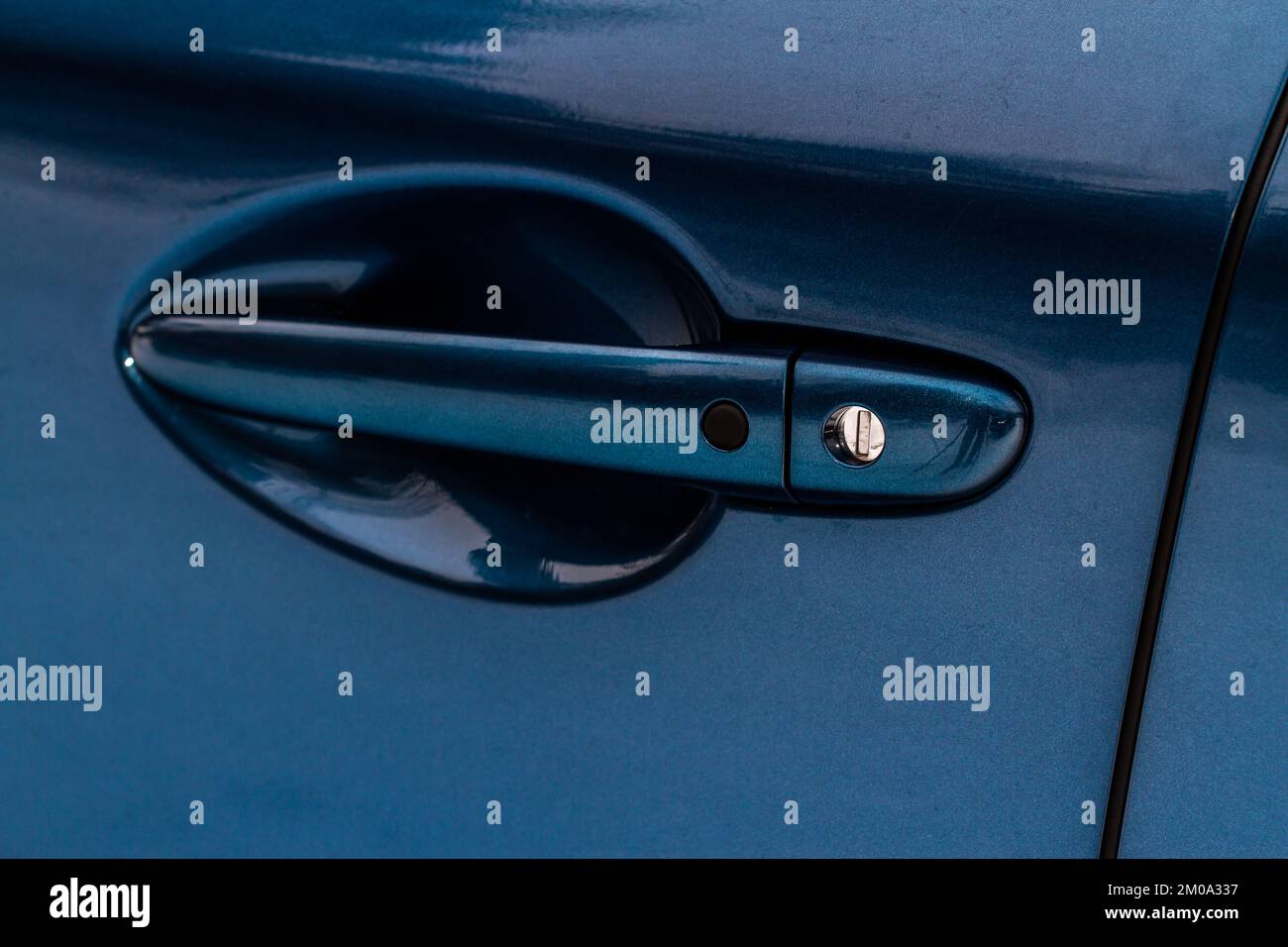 Car door handle. Keyless entry car door handle with touch sensor