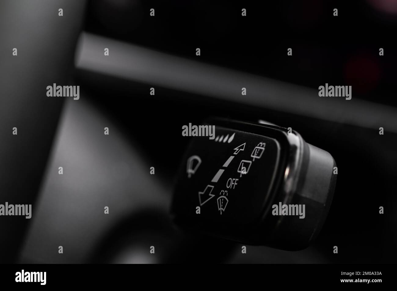 Car wiper adjustment lever. Wipers switch control. Windscreen wipers