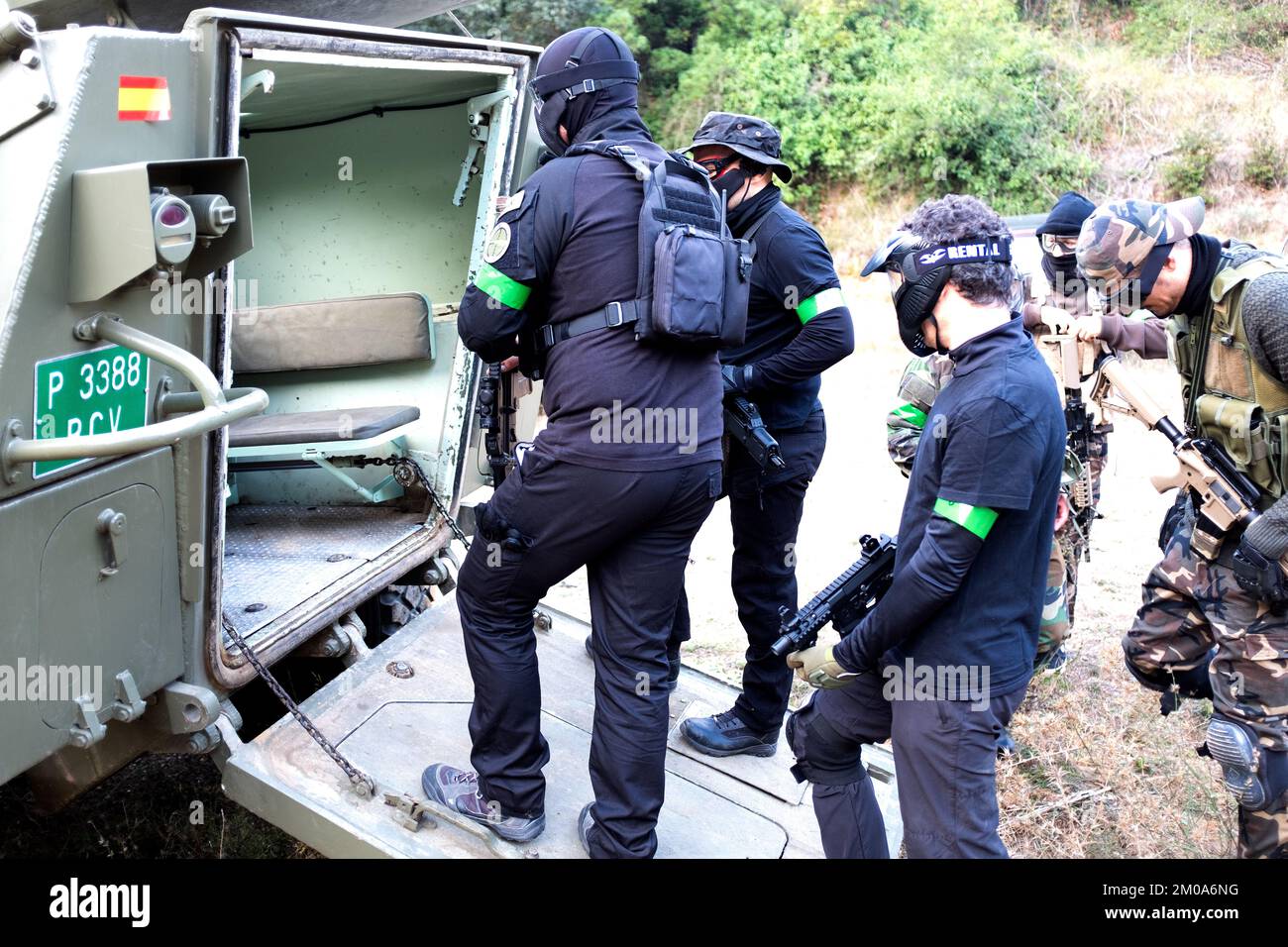 Barcelona, Spain October 20, 2019 Airsoft game with BMR, (Medium