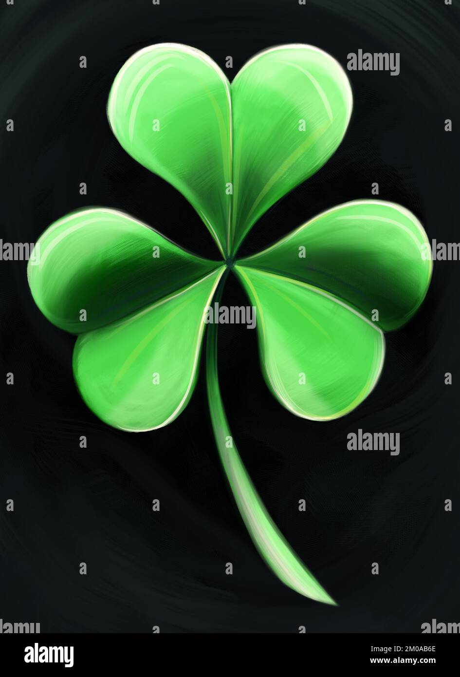 Digital drawing of lucky clover leafs Stock Photo - Alamy