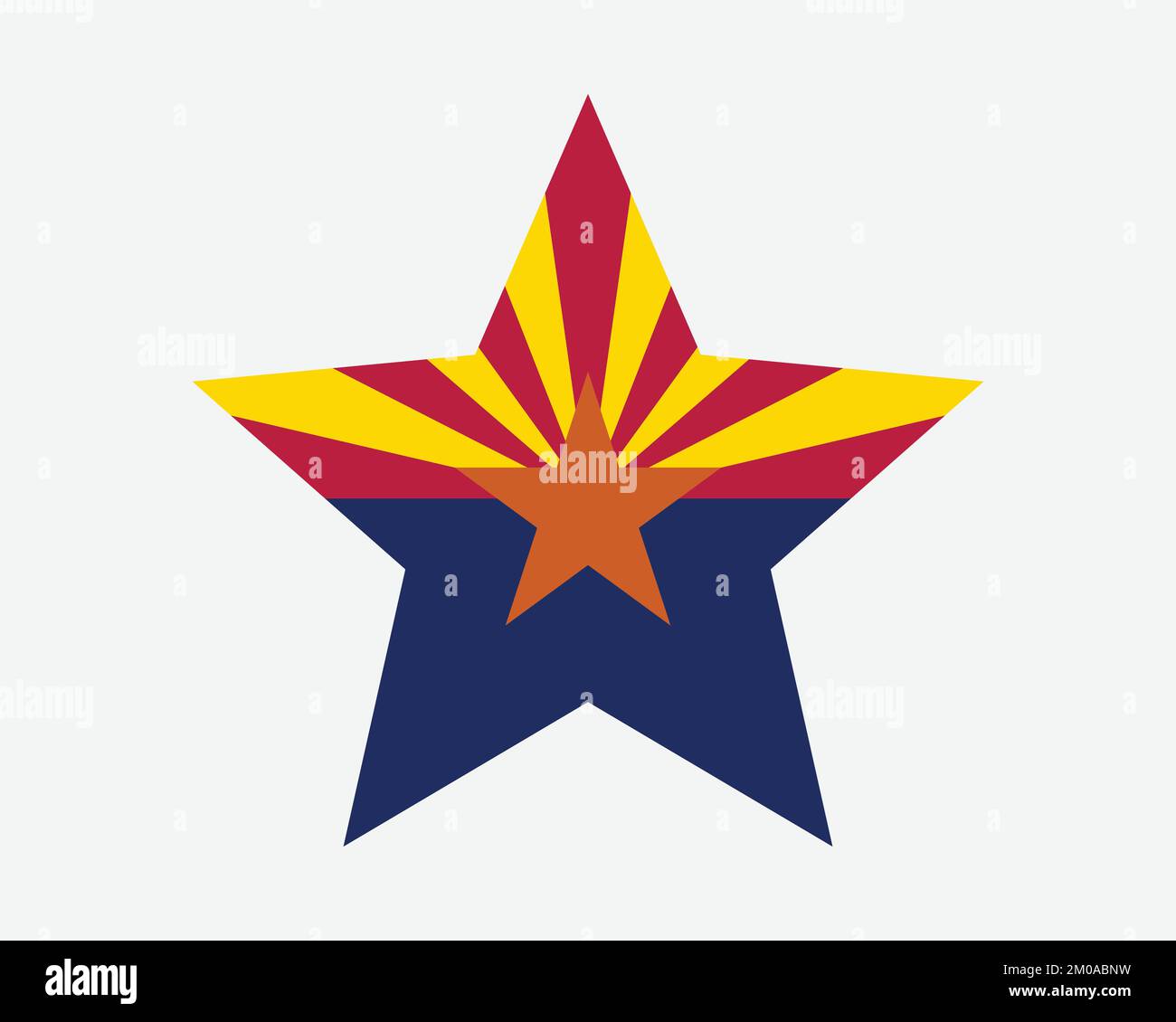 Arizona Star Flag. AZ USA Five Point Star Shape State Flag. Arizonan US Banner Icon Symbol Vector Flat Artwork Graphic Illustration Stock Vector