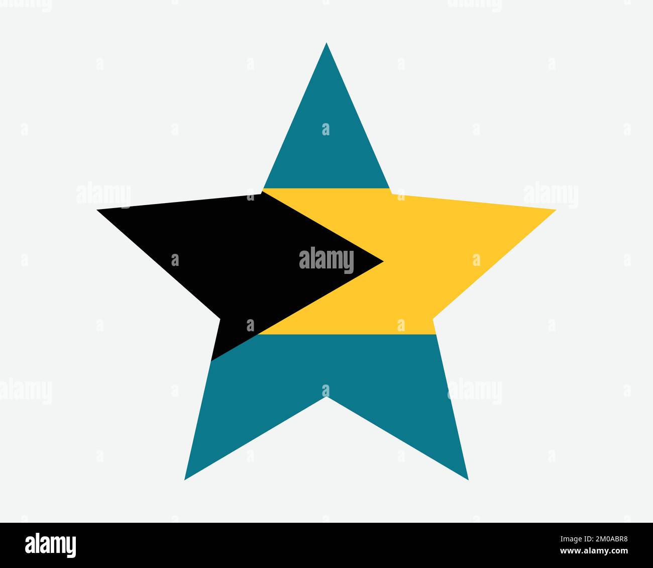 The Bahamas Star Flag. Bahamian Star Shape Flag. Country National Banner Icon Symbol Vector 2D Flat Artwork Graphic Illustration Stock Vector
