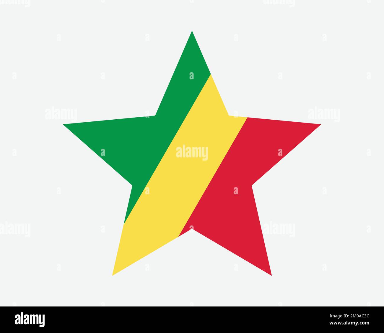 Republic of the Congo Star Flag. Congolese Star Shape Flag. The Congo Country National Banner Icon Symbol Vector 2D Flat Artwork Graphic Illustration Stock Vector