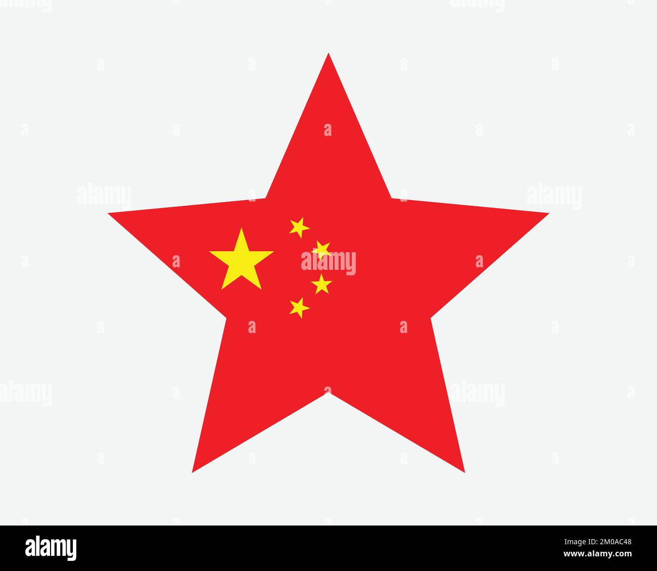China Star Flag. Chinese Star Shape Flag. PRC Country National Banner Icon Symbol Vector 2D Flat Artwork Graphic Illustration Stock Vector