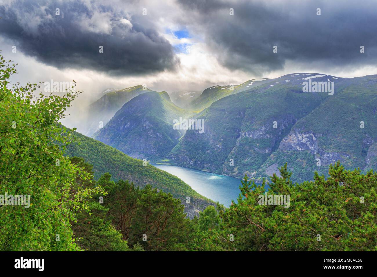 View on the Aurlandsfjord Stock Photo