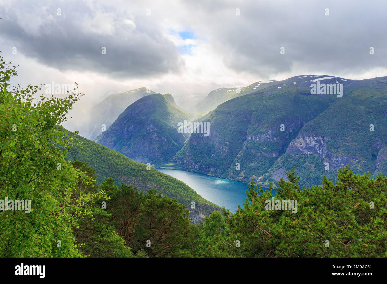 View on the Aurlandsfjord Stock Photo