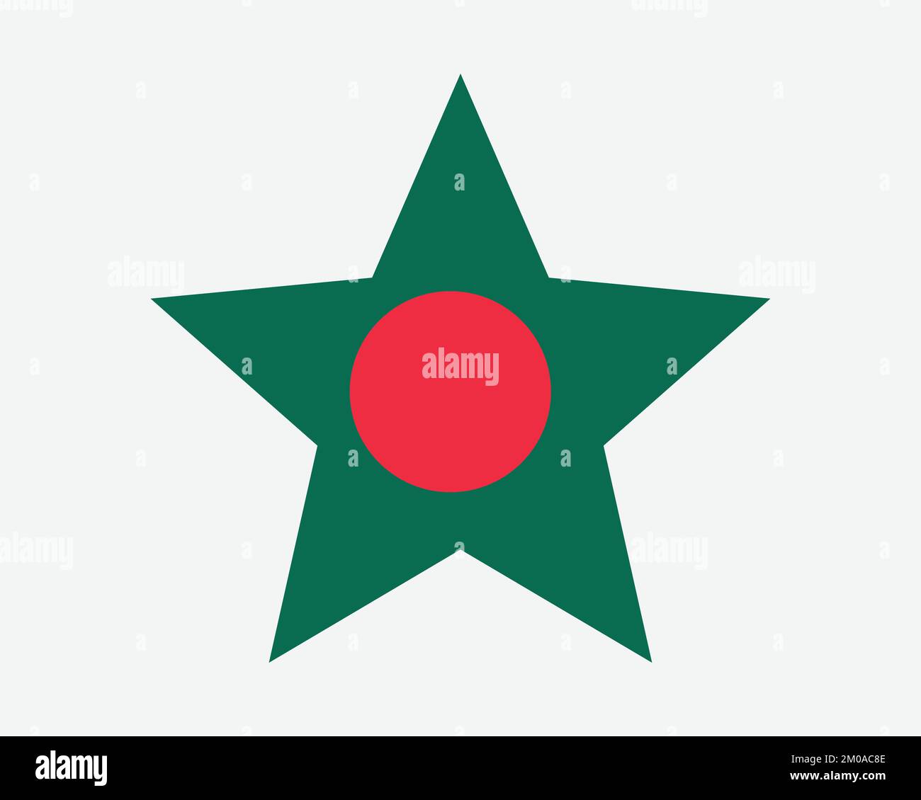 Bangladesh Star Flag. Bangladeshi Star Shape Flag. Country National Banner Icon Symbol Vector 2D Flat Artwork Graphic Illustration Stock Vector