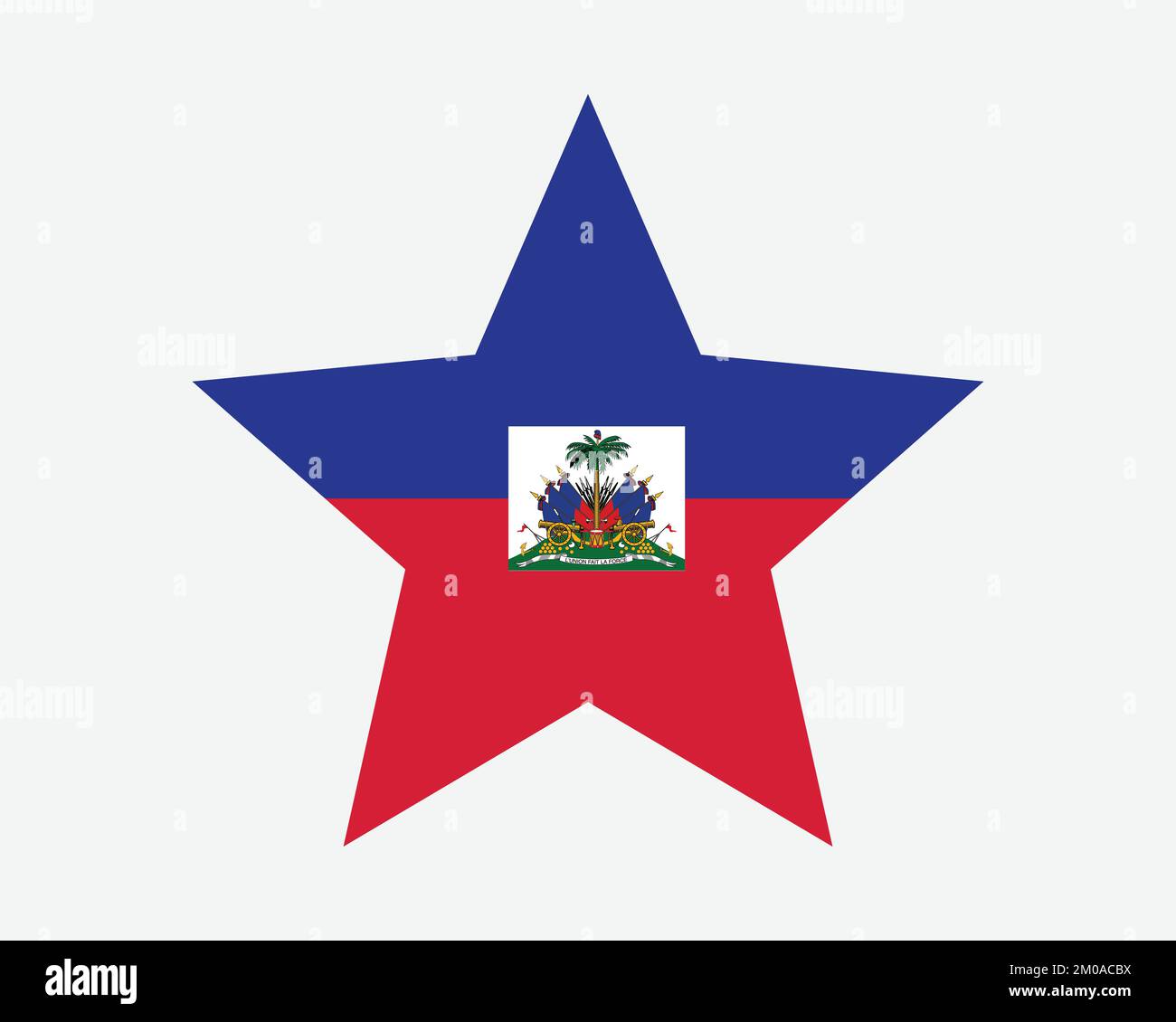 Haiti Star Flag. Haitian Star Shape Flag. Republic of Haiti Country National Banner Icon Symbol Vector Flat Artwork Graphic Illustration Stock Vector