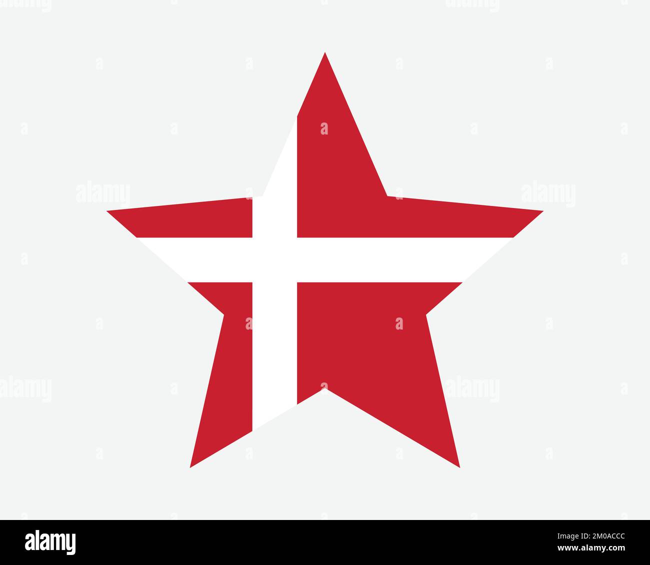 Denmark Star Flag. Danish Star Shape Flag. Dane Country National Banner Icon Symbol Vector 2D Flat Artwork Graphic Illustration Stock Vector