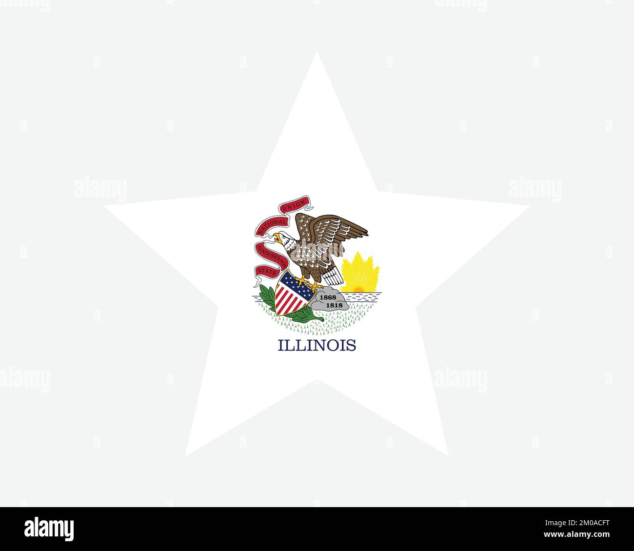 Illinois Star Flag. IL USA Five Point Star Shape State Flag. Illinoisan US Banner Icon Symbol Vector Flat Artwork Graphic Illustration Stock Vector
