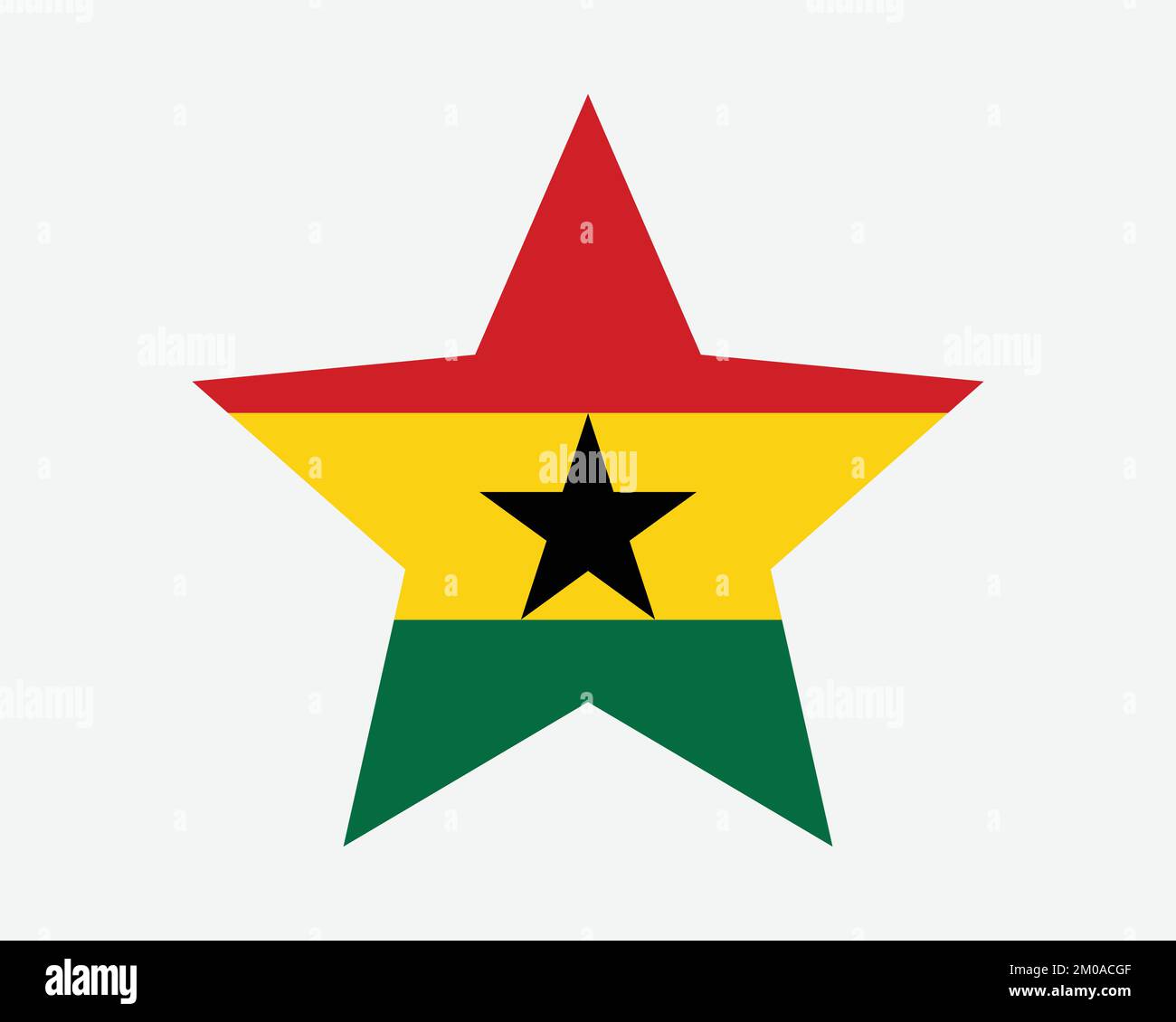 Ghana Star Flag. Ghanaian Star Shape Flag. Republic of Ghana Country National Banner Icon Symbol Vector Flat Artwork Graphic Illustration Stock Vector