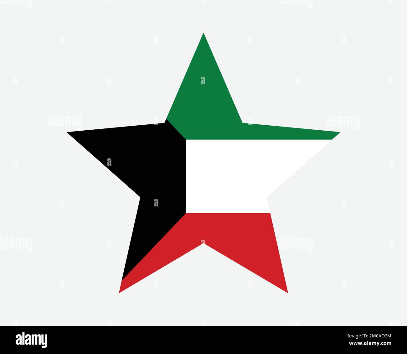 Kuwait Star Flag. Kuwaiti Star Shape Flag. State of Kuwait Country
