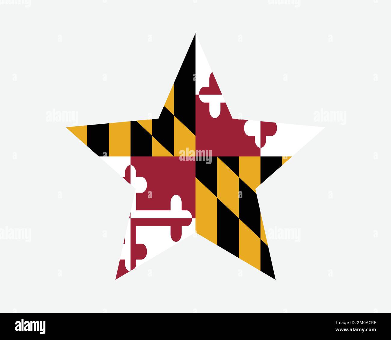 Maryland Star Flag. MD USA Five Point Star Shape State Flag. Marylander US Banner Icon Symbol Vector Flat Artwork Graphic Illustration Stock Vector
