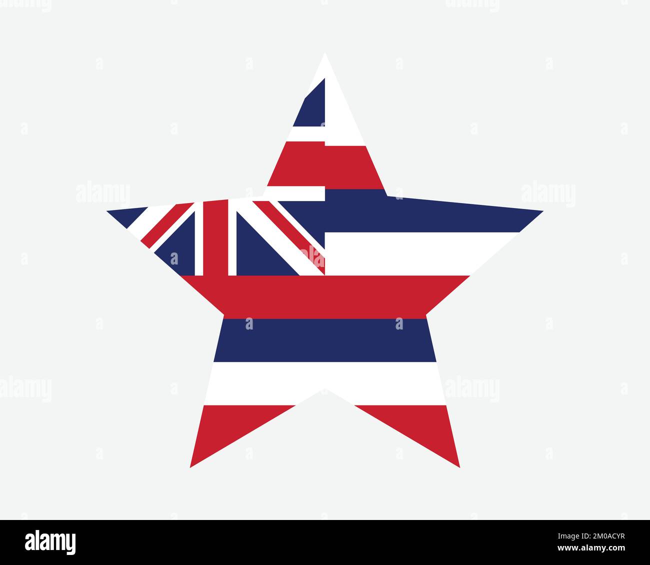 Hawaii Star Flag. HI USA Five Point Star Shape State Flag. Hawaiian US Banner Icon Symbol Vector Flat Artwork Graphic Illustration Stock Vector