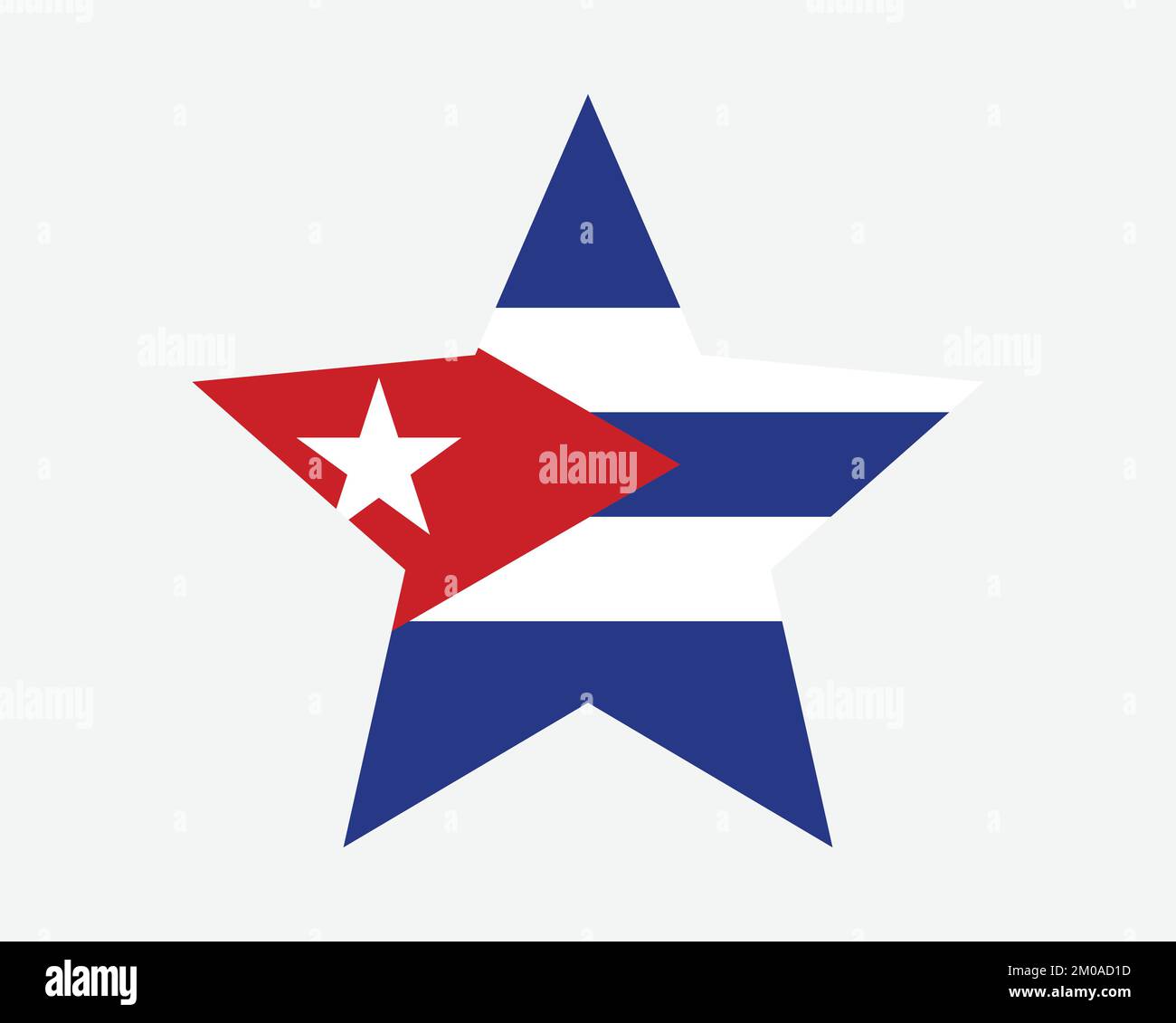 Cuba Star Flag. Cuban Star Shape Flag. Republic of Cuba Country National Banner Icon Symbol Vector 2D Flat Artwork Graphic Illustration Stock Vector