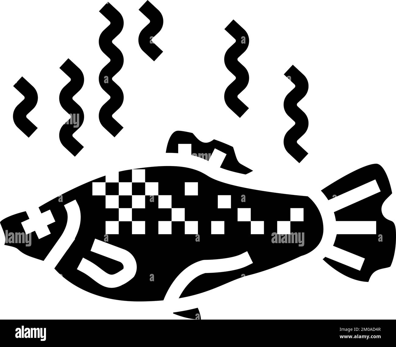 fish rotten food glyph icon vector illustration Stock Vector