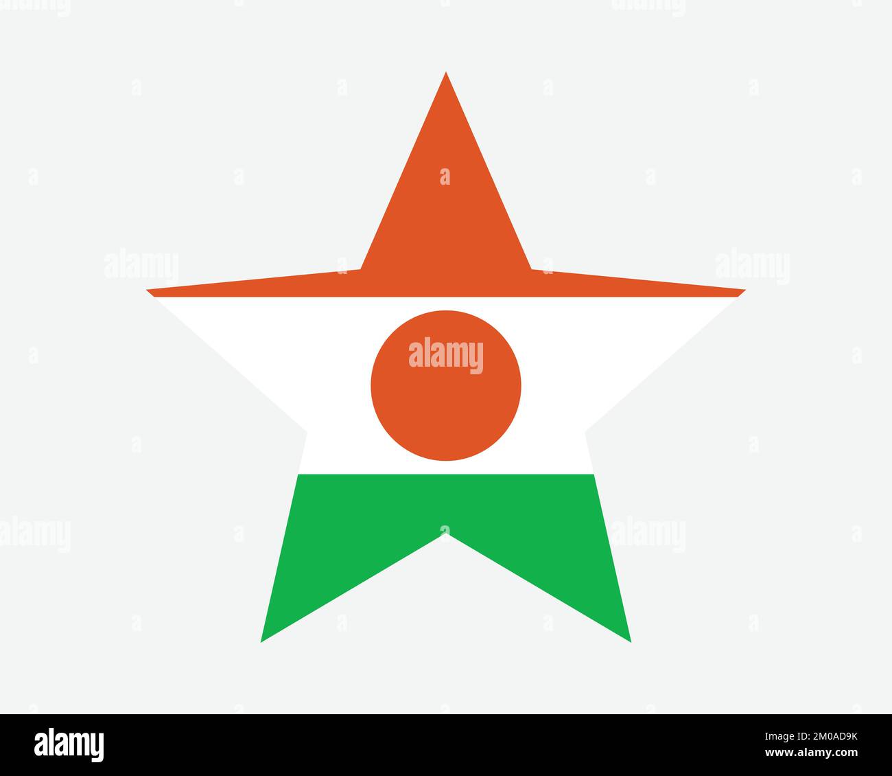 Niger Star Flag. Nigerien Star Shape Flag. Republic of the Niger Country National Banner Icon Symbol Vector Flat Artwork Graphic Illustration Stock Vector