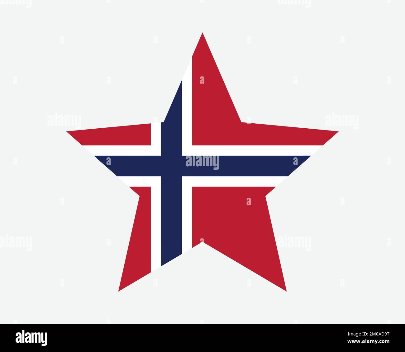 Norway Star Flag. Norwegian Star Shape Flag. Kingdom of Norway Country National Banner Icon Symbol Vector Flat Artwork Graphic Illustration Stock Vector