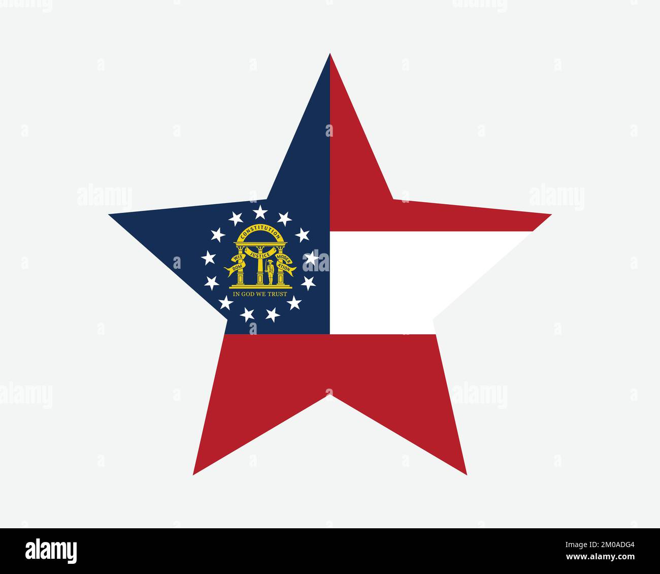 Star Flag. GA USA Five Point Star Shape State Flag. US