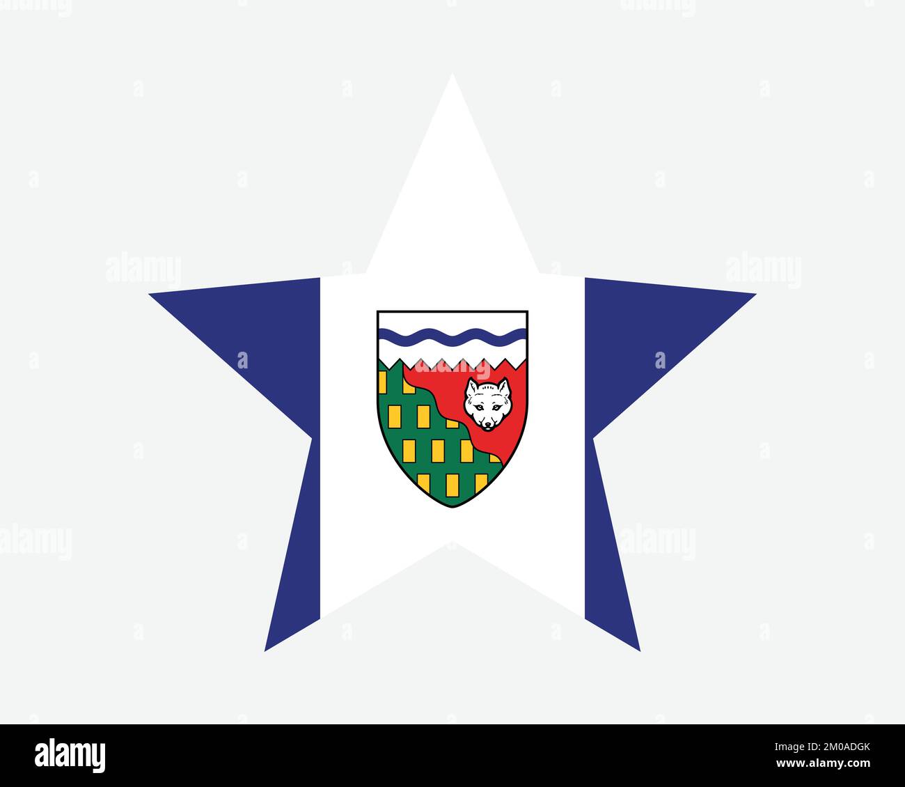Northwest Territories Canada Star Flag. NT Canadian Five Point Star