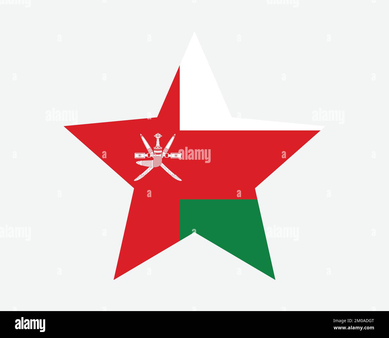 Oman Star Flag. Omani Star Shape Flag. Sultanate of Oman Country