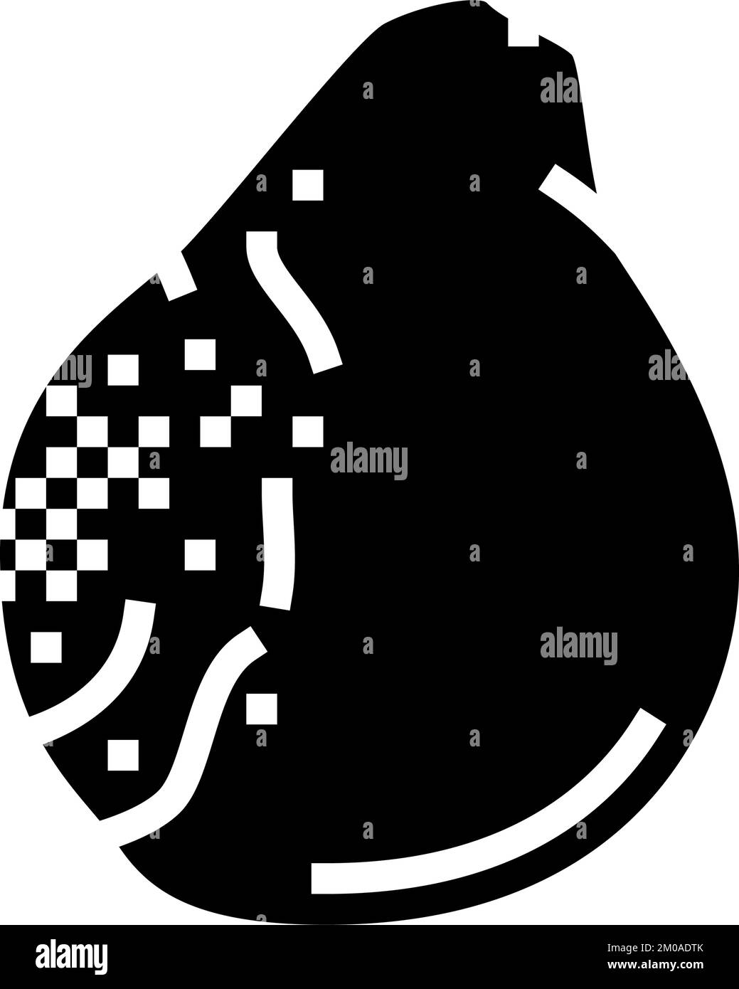 pear rotten food glyph icon vector illustration Stock Vector