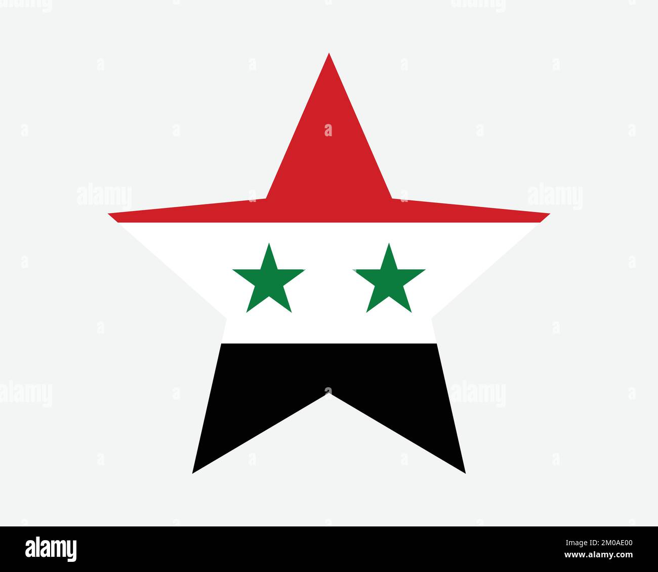 Syria Star Flag. Syrian Star Shape Flag. Syrian Arab Republic Country National Banner Icon Symbol Vector Flat Artwork Graphic Illustration Stock Vector