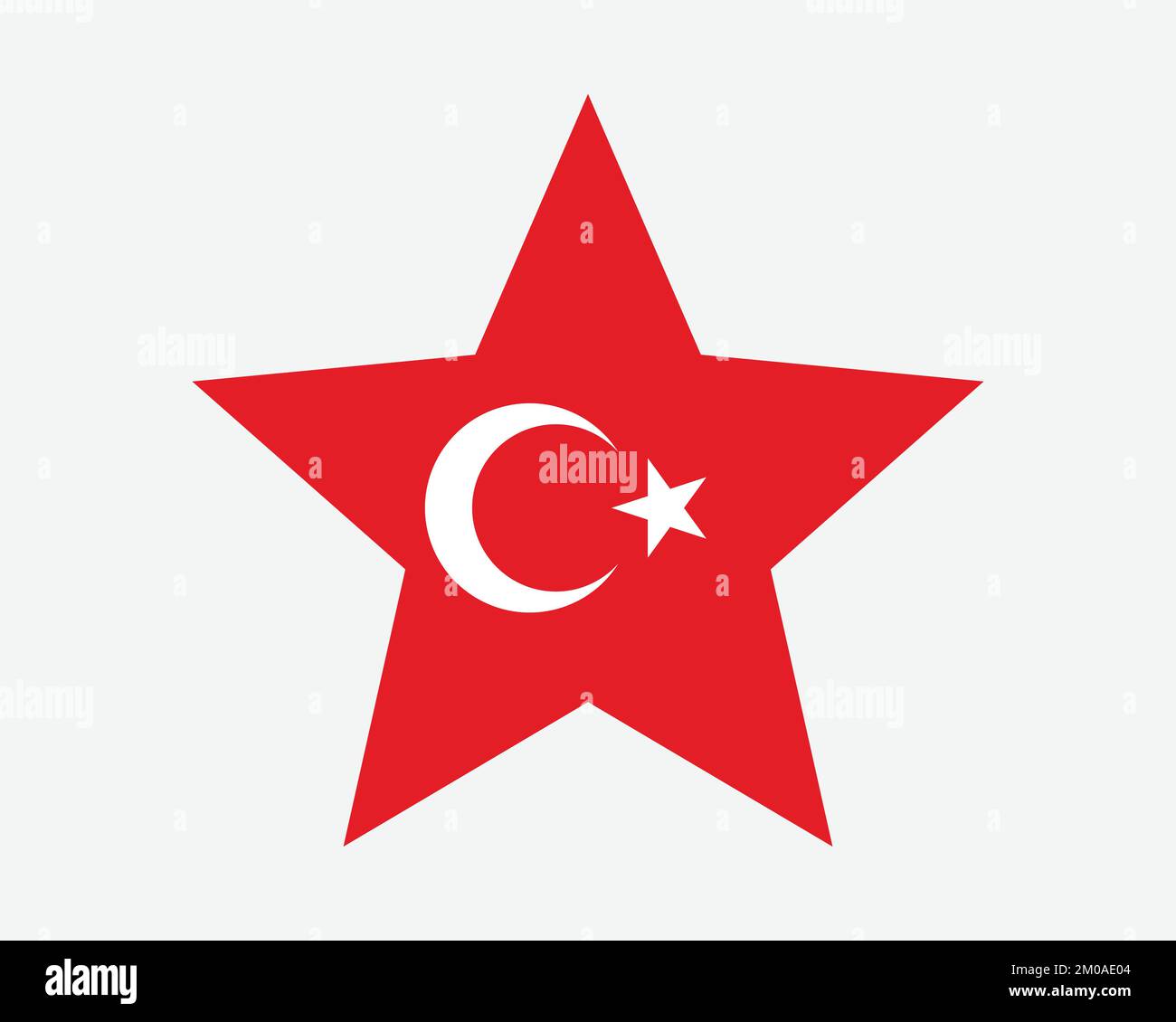 Turkey Star Flag. Republic of Türkiye Star Shape Flag. Turkish Turk Country National Banner Icon Symbol Vector Flat Artwork Graphic Illustration Stock Vector
